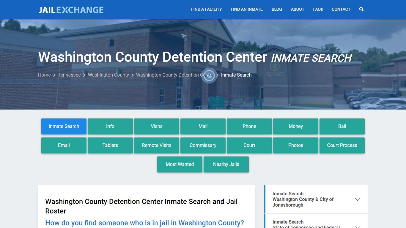 Washington County Detention Center Inmate Search - Jail Exchange
